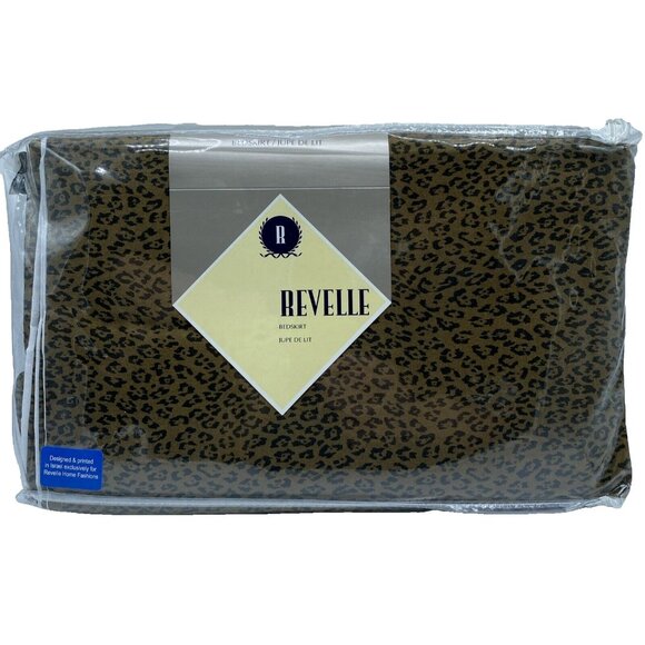 Revelle New Leopard Animal Print King Bed Skirt Egyptian Cotton Sateen 6621J2 - Picture 1 of 9